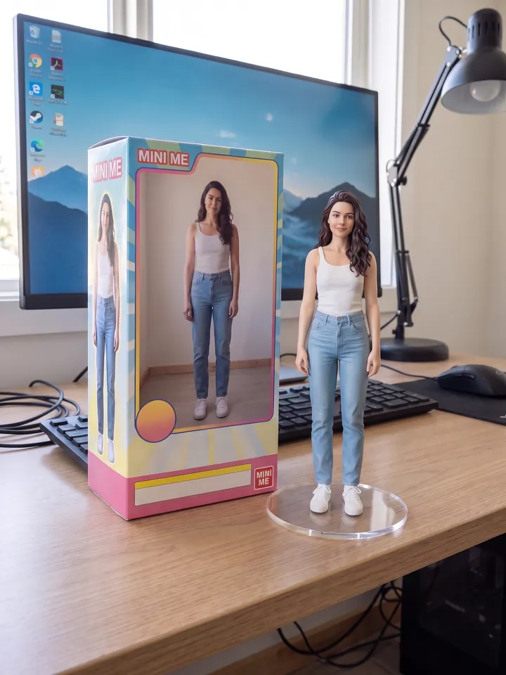 1/7 scale collectible figure of the person on a desk, next to its box