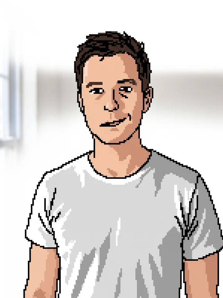 Clumsy MS Paint style redraw of the male reference photo